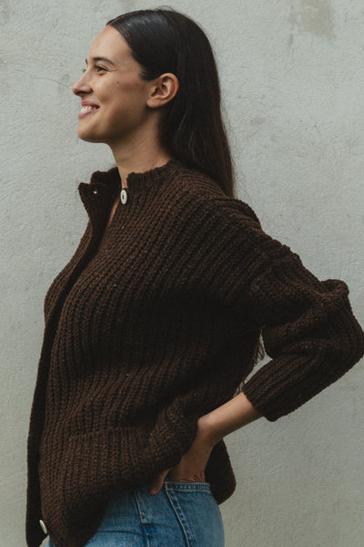 Rula Cardigan, Natural Brown