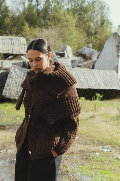 Rula Cardigan, Natural Brown