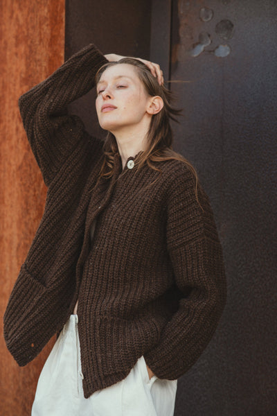 Rula Cardigan, Natural Brown