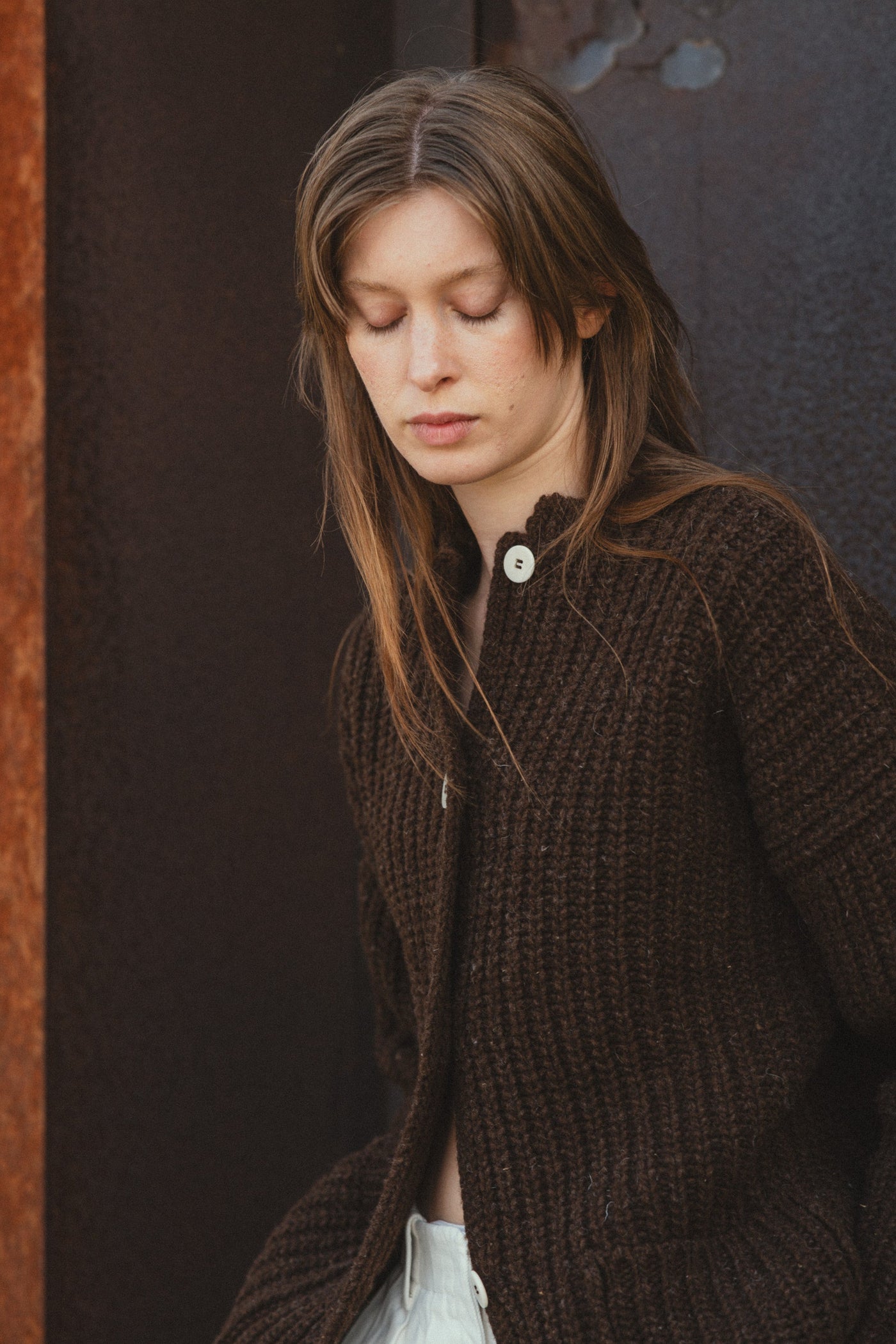 Rula Cardigan, Natural Brown