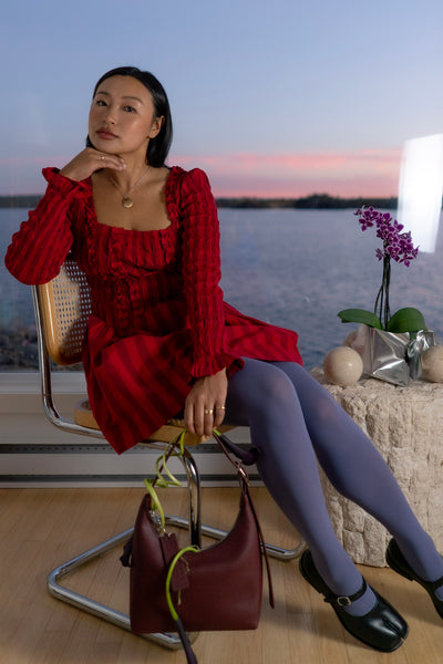 Raphaela Mini Dress, Red Stripe