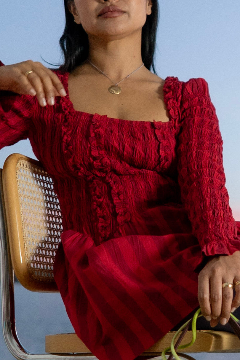 Bronze Scallop Shell, Lilac Silk Cord