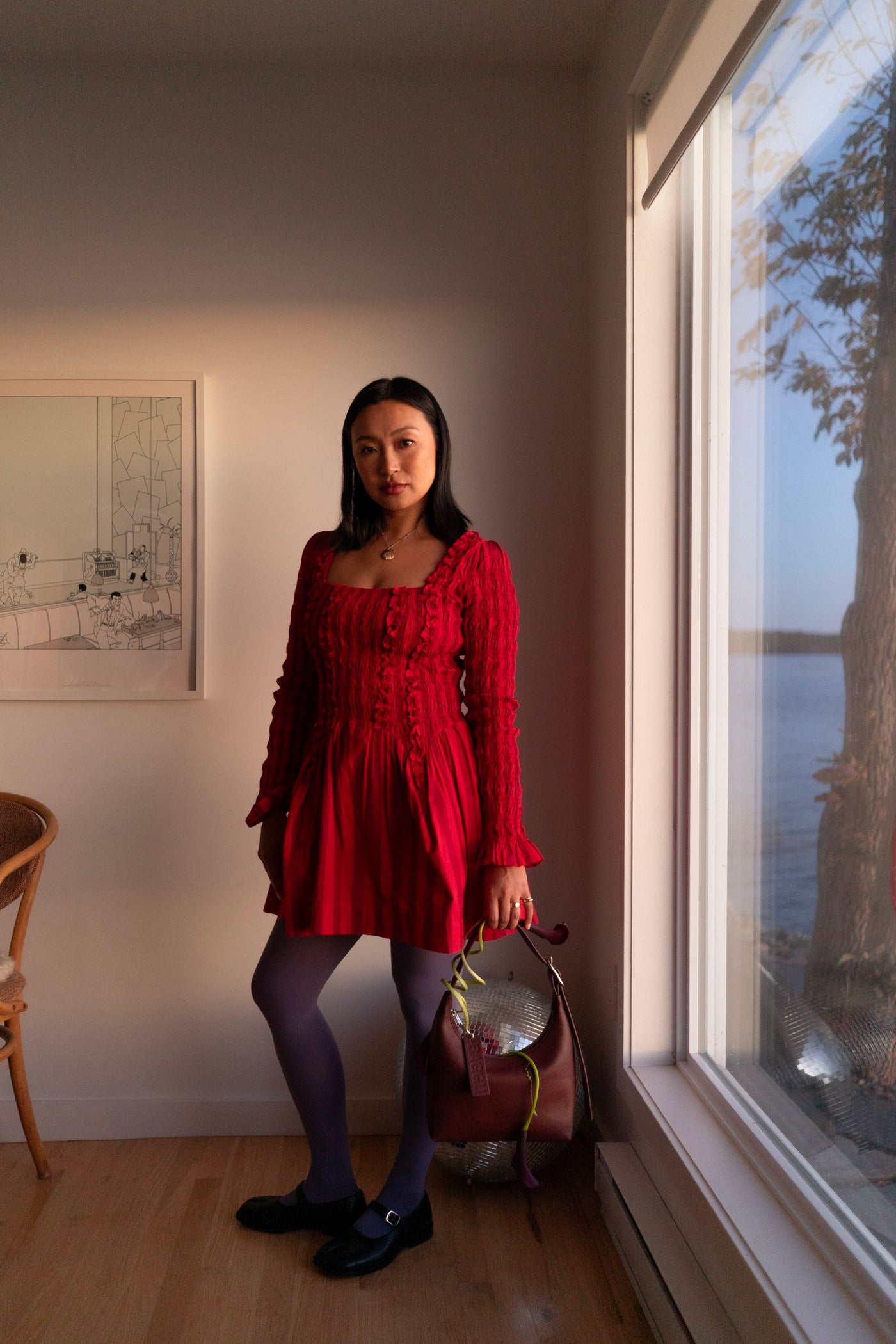 Raphaela Mini Dress, Red Stripe