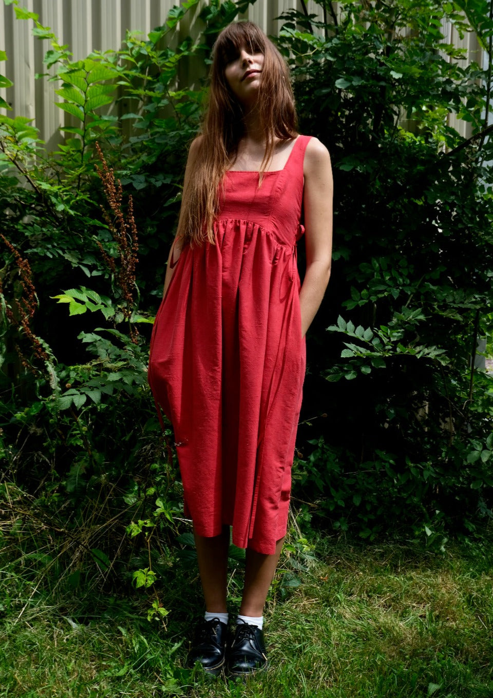 Tulip Dress, Red Silk