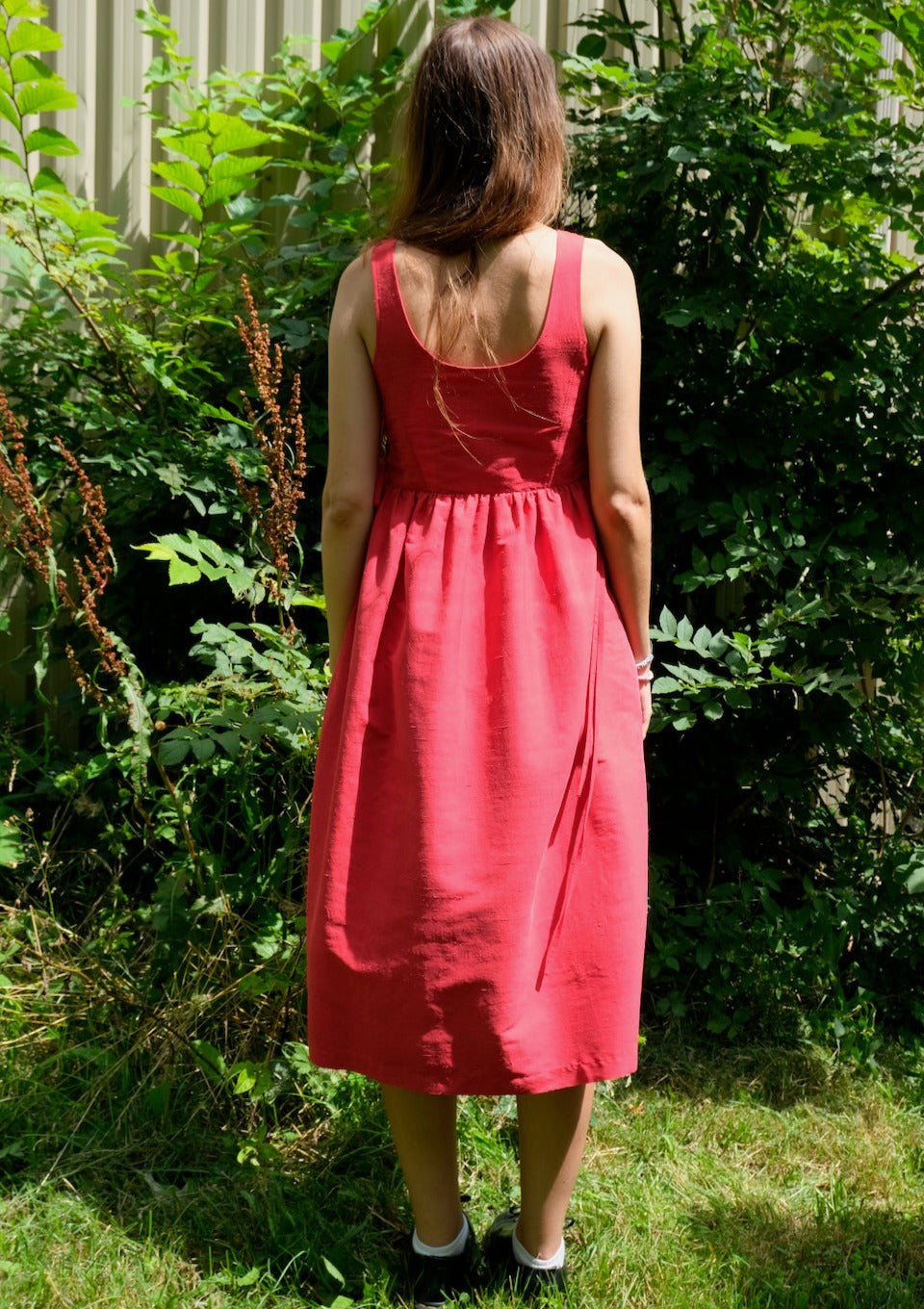 Tulip Dress, Red Silk