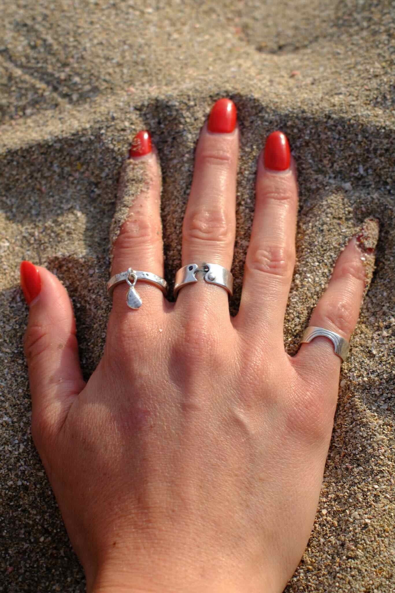 Dangly Mussel Ring, Silver