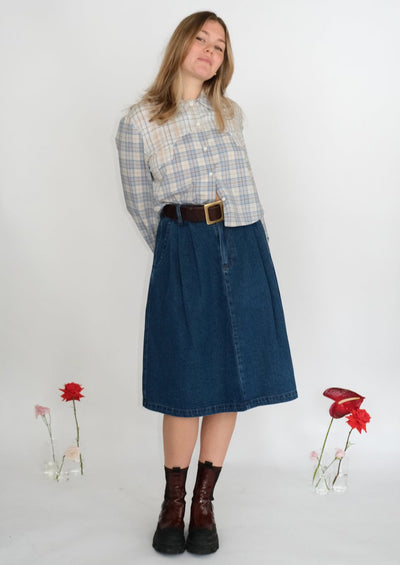 Farm Girl Skirt, Blue Denim