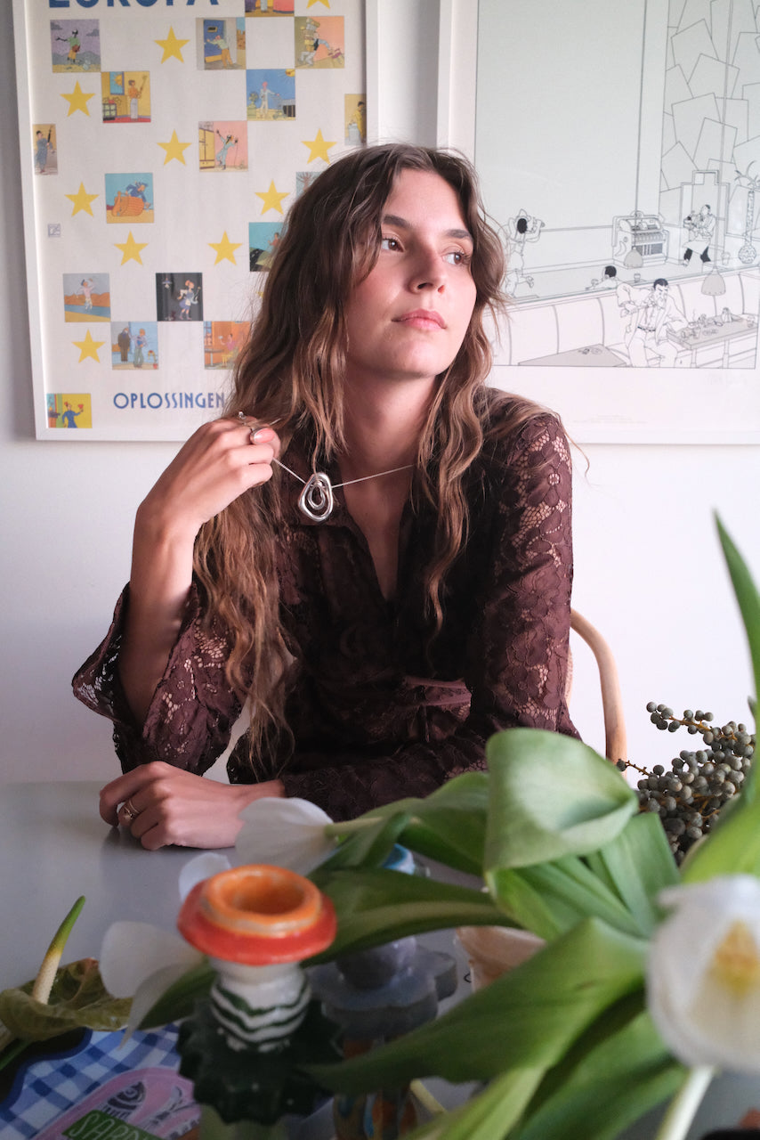 Andrea Pendant Necklace, Silver