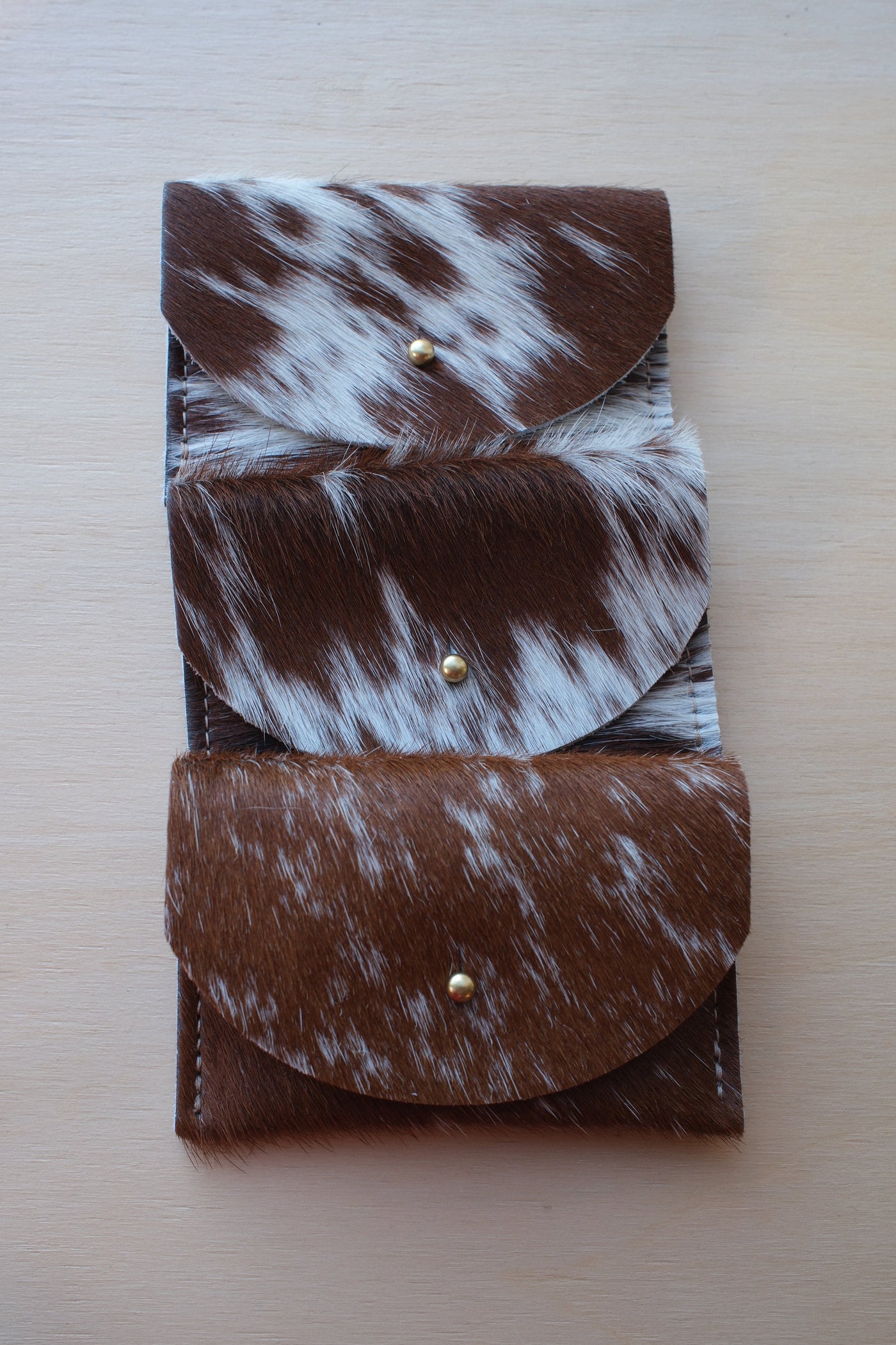 Cowhide Card Holder, Caramel Speckle Hair On Hide