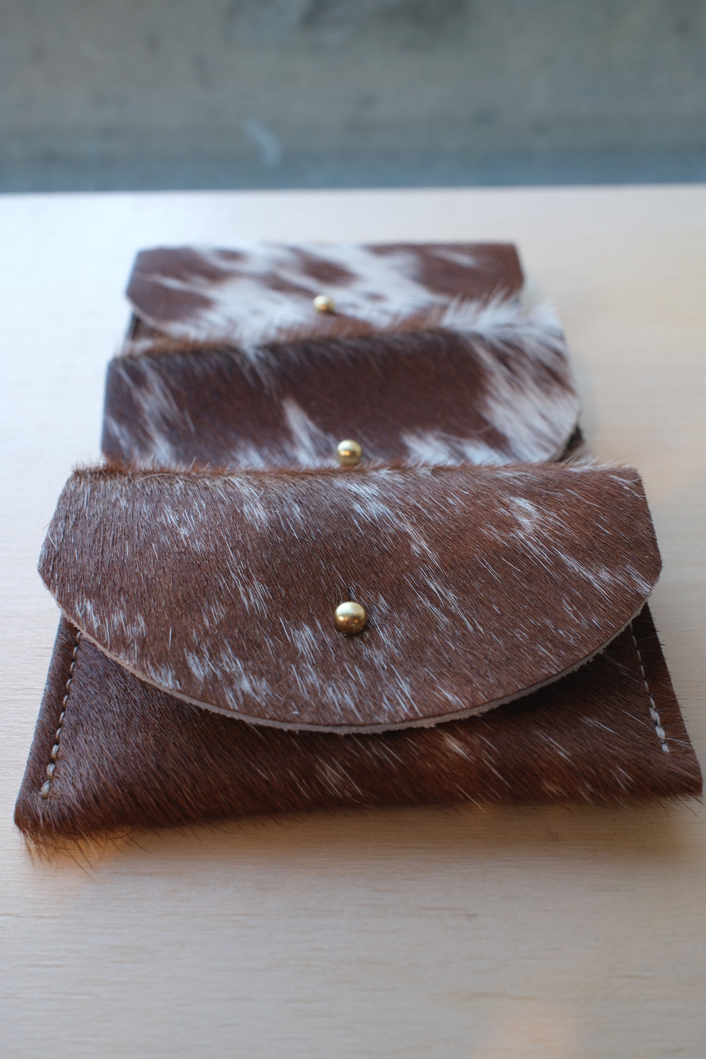 Cowhide Card Holder, Caramel Speckle Hair On Hide