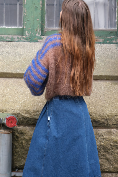 Mohair Sweater, Brown & Blue Stripe