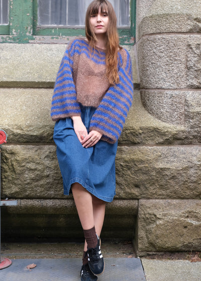 Mohair Sweater, Brown & Blue Stripe