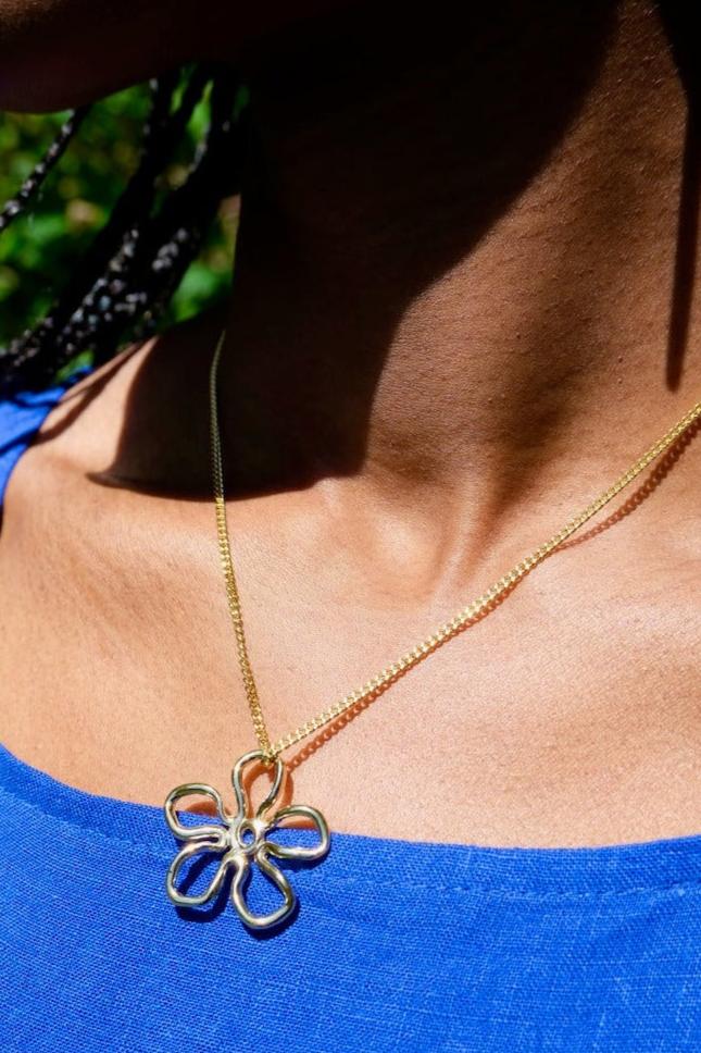 Flora Necklace, 14k Gold Plated