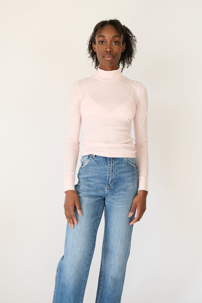 Soft Cotton Rib Long Sleeve T- Shirt, Chalk