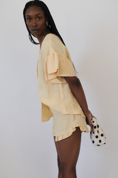 Dottie Blouse, Yellow Linen