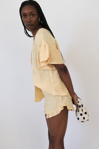 Dottie Blouse, Yellow Linen