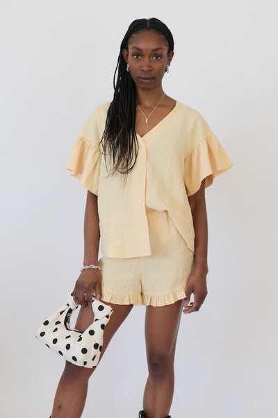Dottie Blouse, Yellow Linen