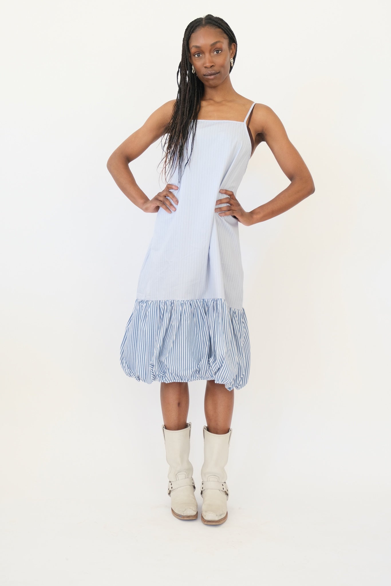 Dennis Dress, Blue + Multi Stripe