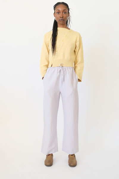 Silk Linen Drawstring Pant, Lilac