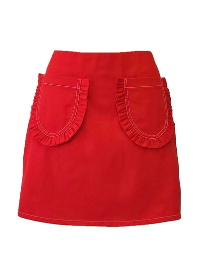 Tate Skirt, Red Twill