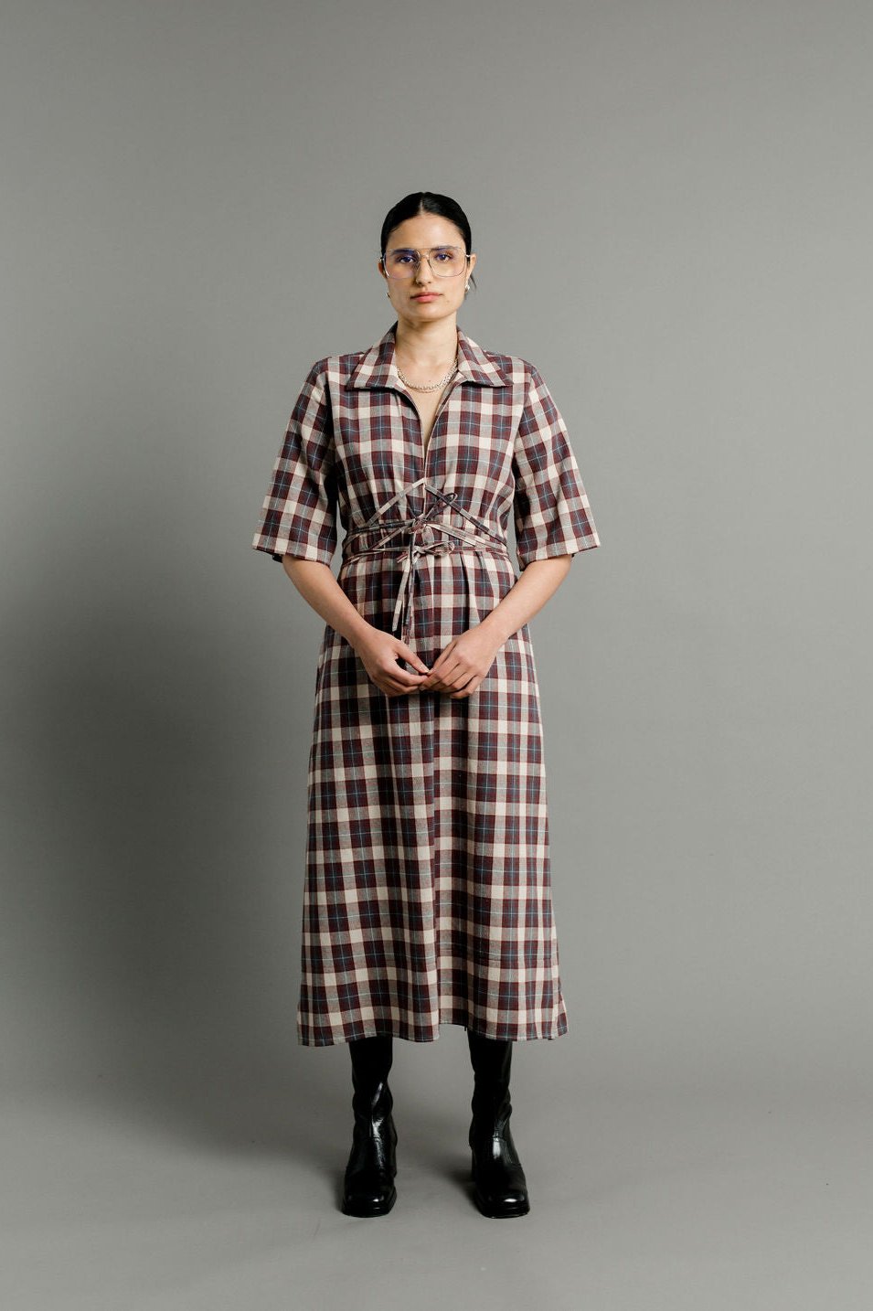 Eden Dress, Nerd Plaid