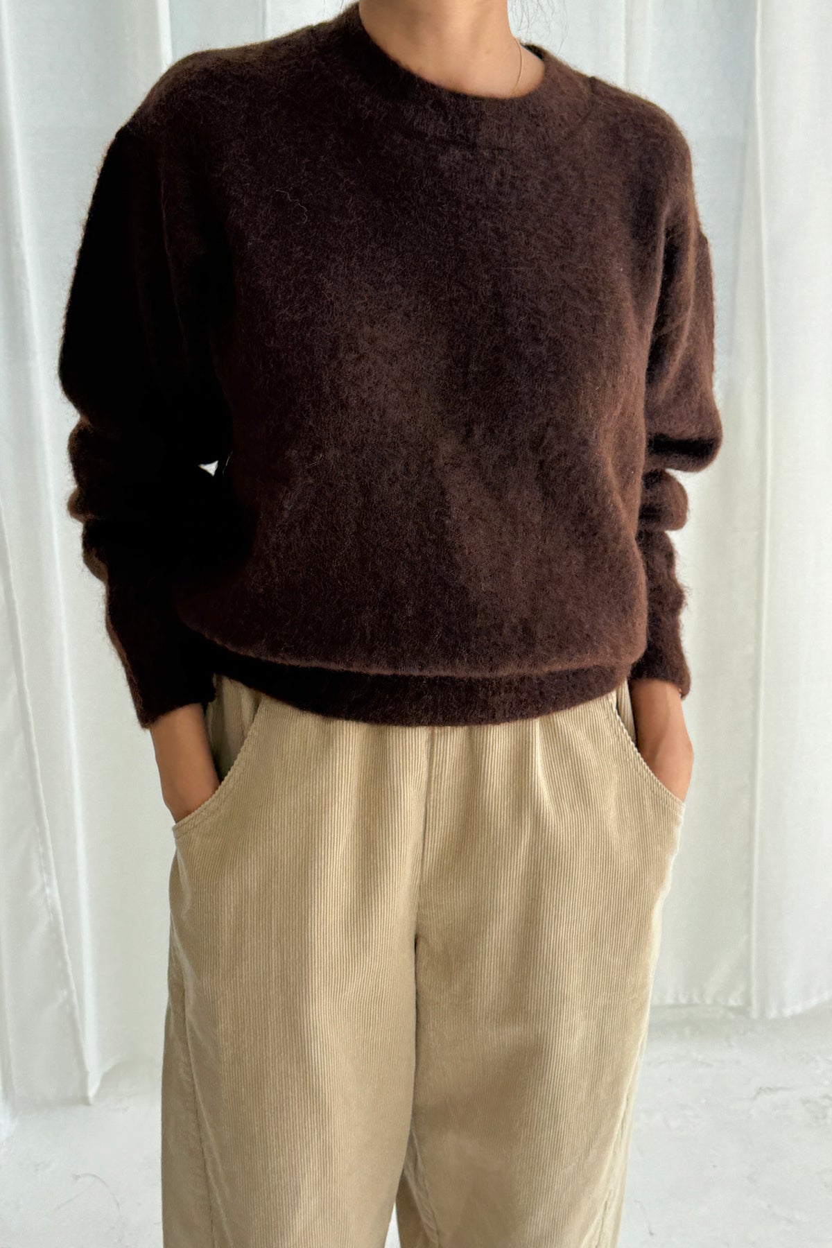 Finn Mohair Sweater, Cocoa Bean