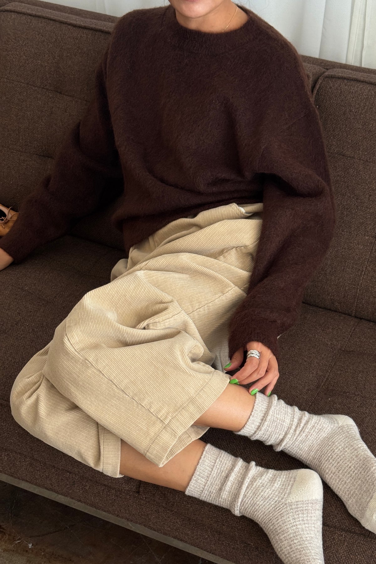 Finn Mohair Sweater, Cocoa Bean