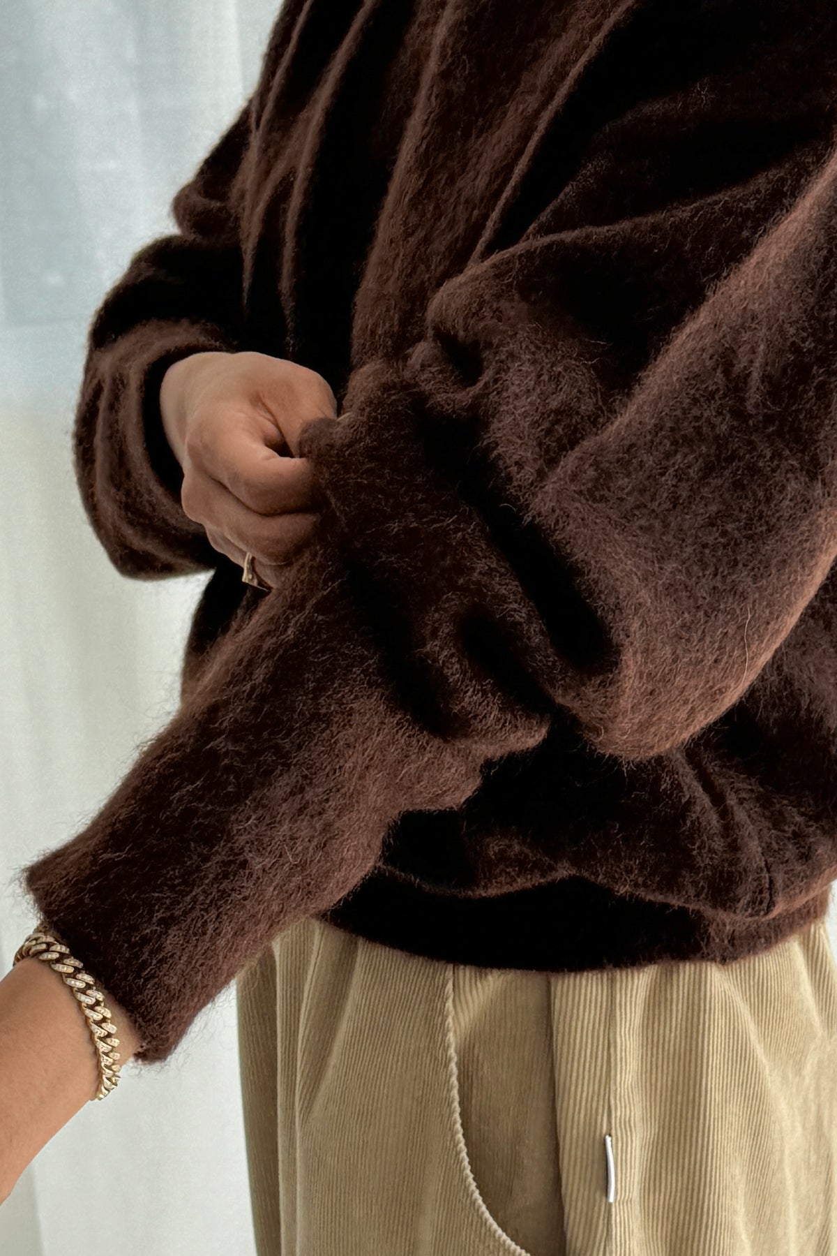 Finn Mohair Sweater, Cocoa Bean