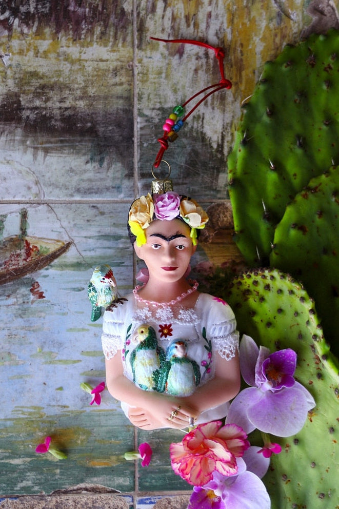 Frida Kahlo & Parrots Ornament