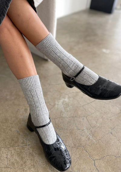 Classic Cashmere Socks, Grey Melange