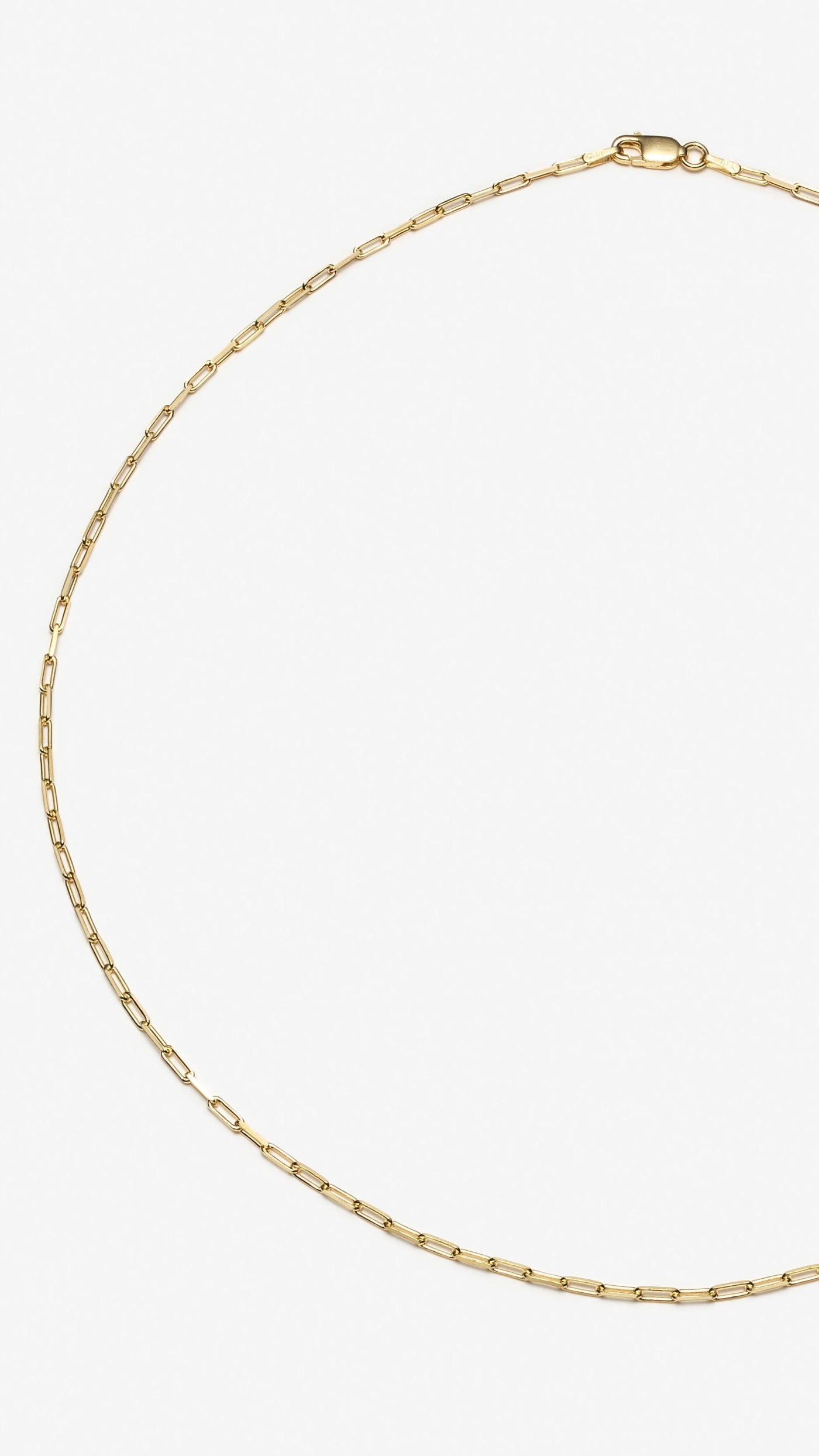 Mini Paperclip Chain Necklace, Gold