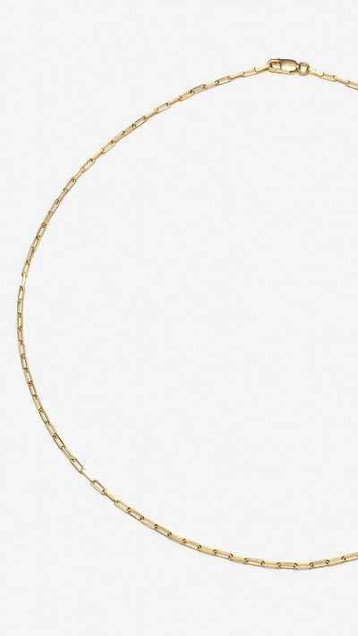 Mini Paperclip Chain Necklace, Gold