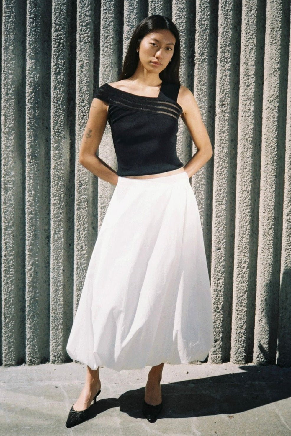 Hart Skirt, White Poplin