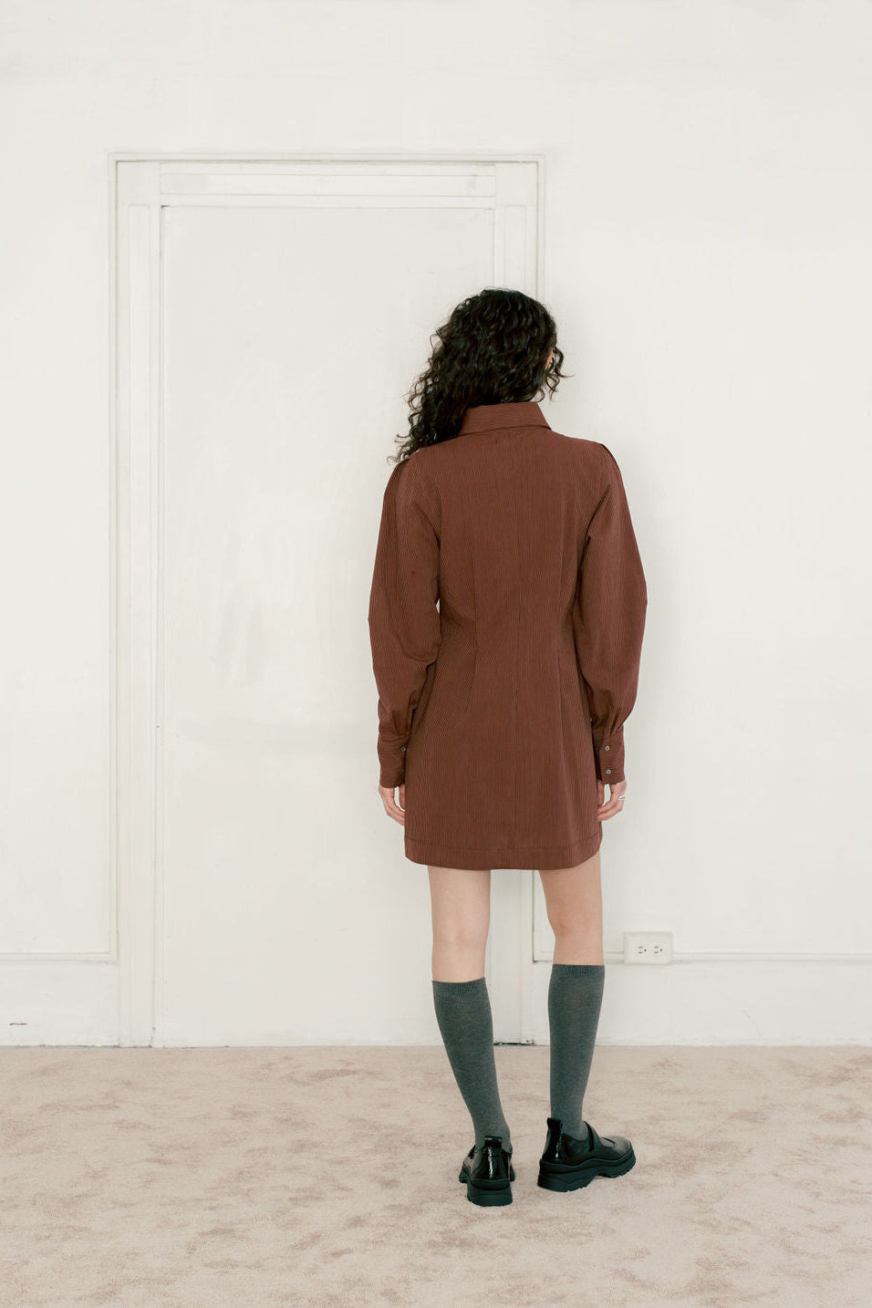 Hawthorne Dress, Wine Stripe