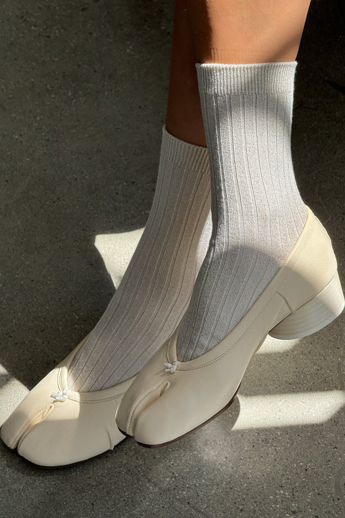 Her Socks, Ivory Gold Glitter