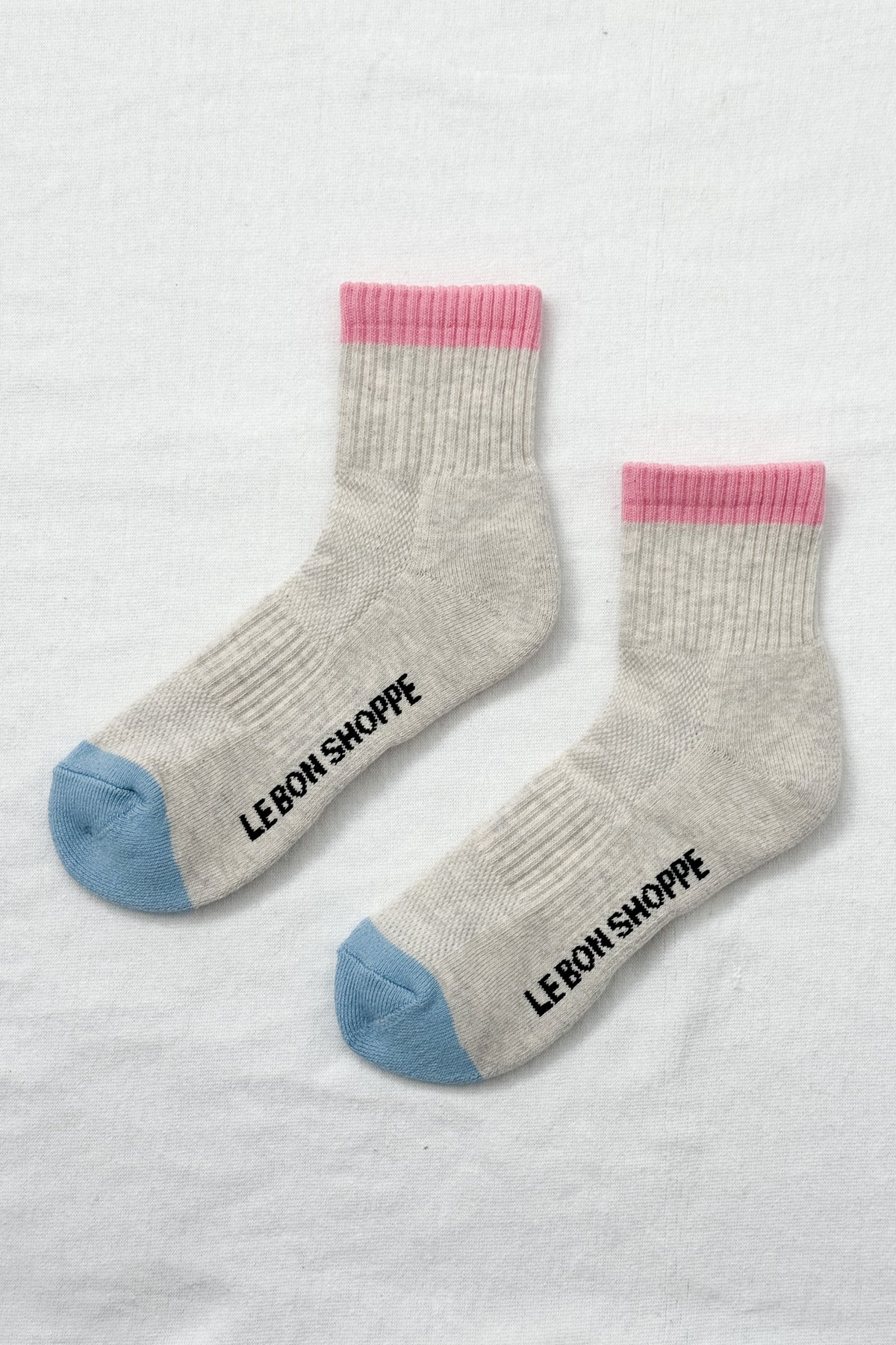 Color Block Girlfriend Socks, Grey Pink