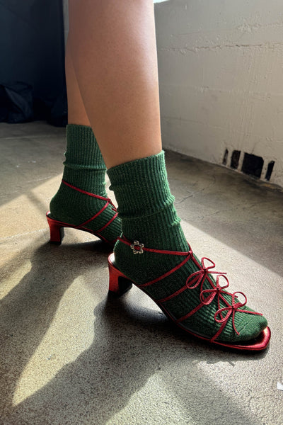 Winter Sparkle Socks, Evergreen