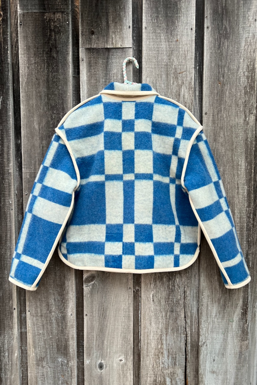 Blue Check Car Coat