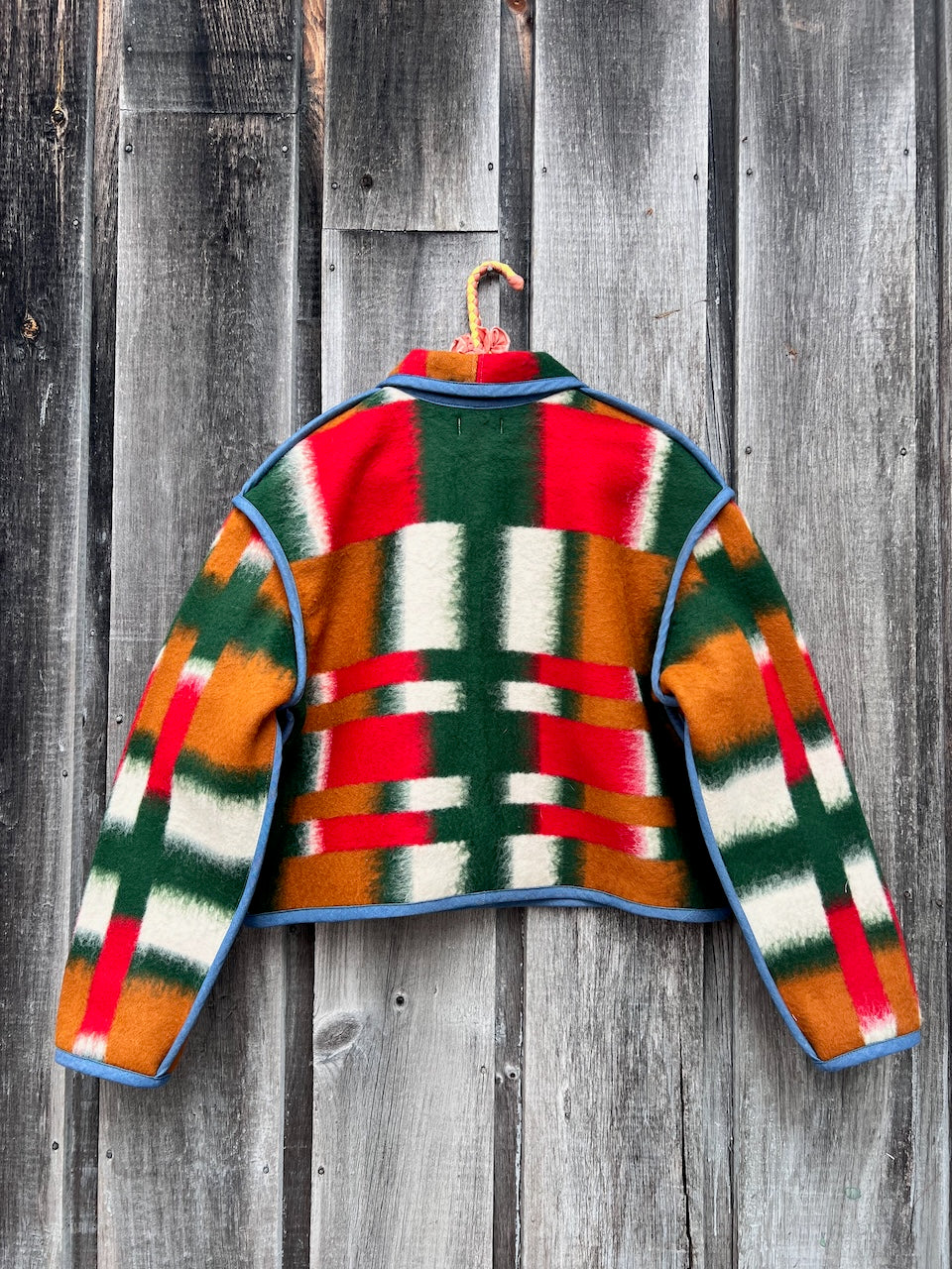 Green /Orange/Red Crop Coat