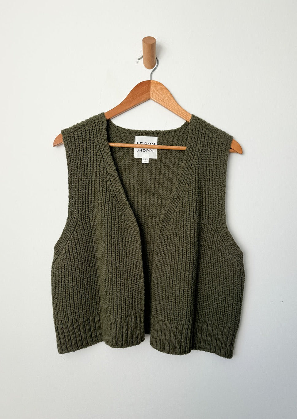 Granny Cotton Vest, Olive Green