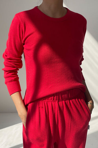 Pointelle Fundamental Tee, Red