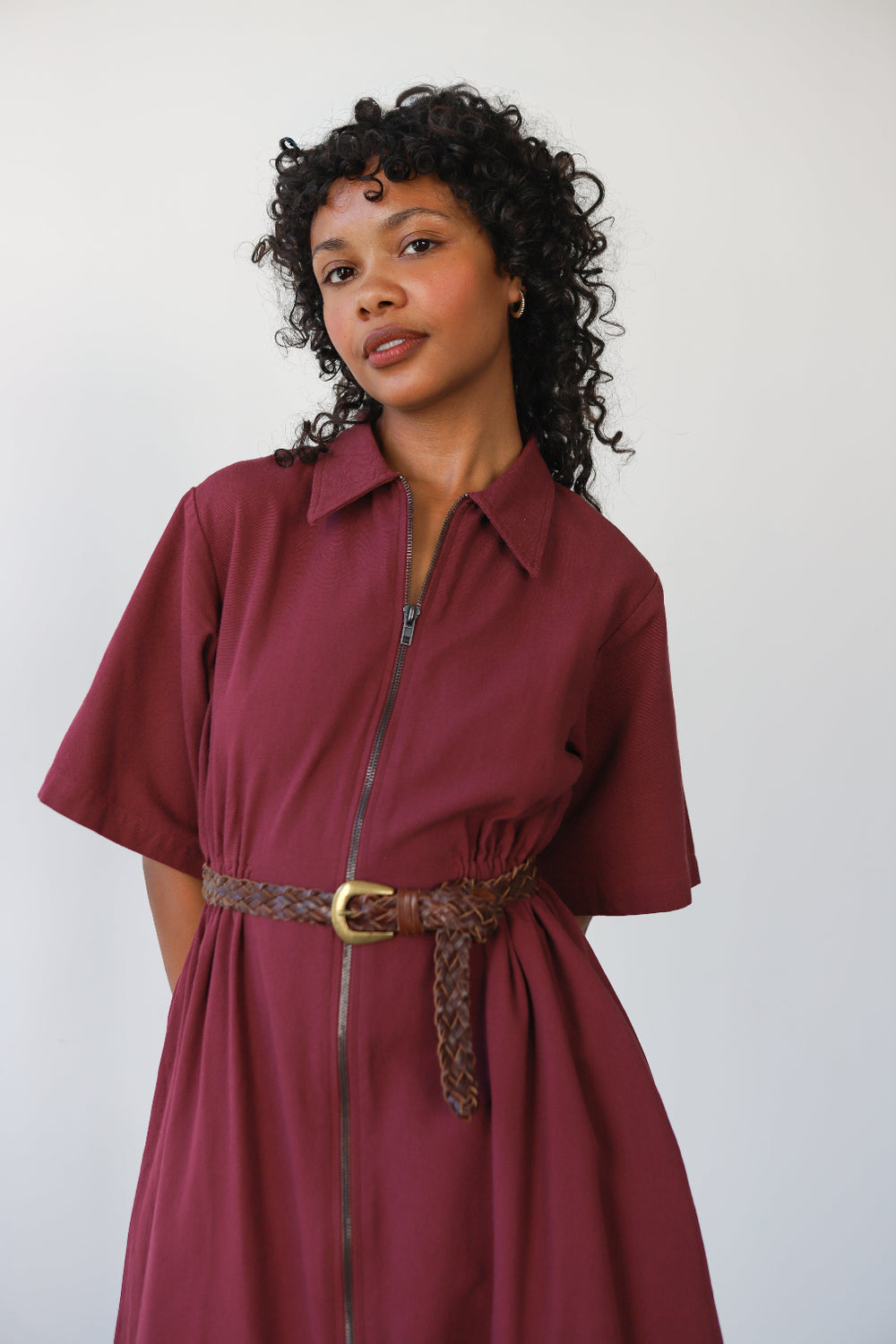 Long Utility Dress, Bordeaux