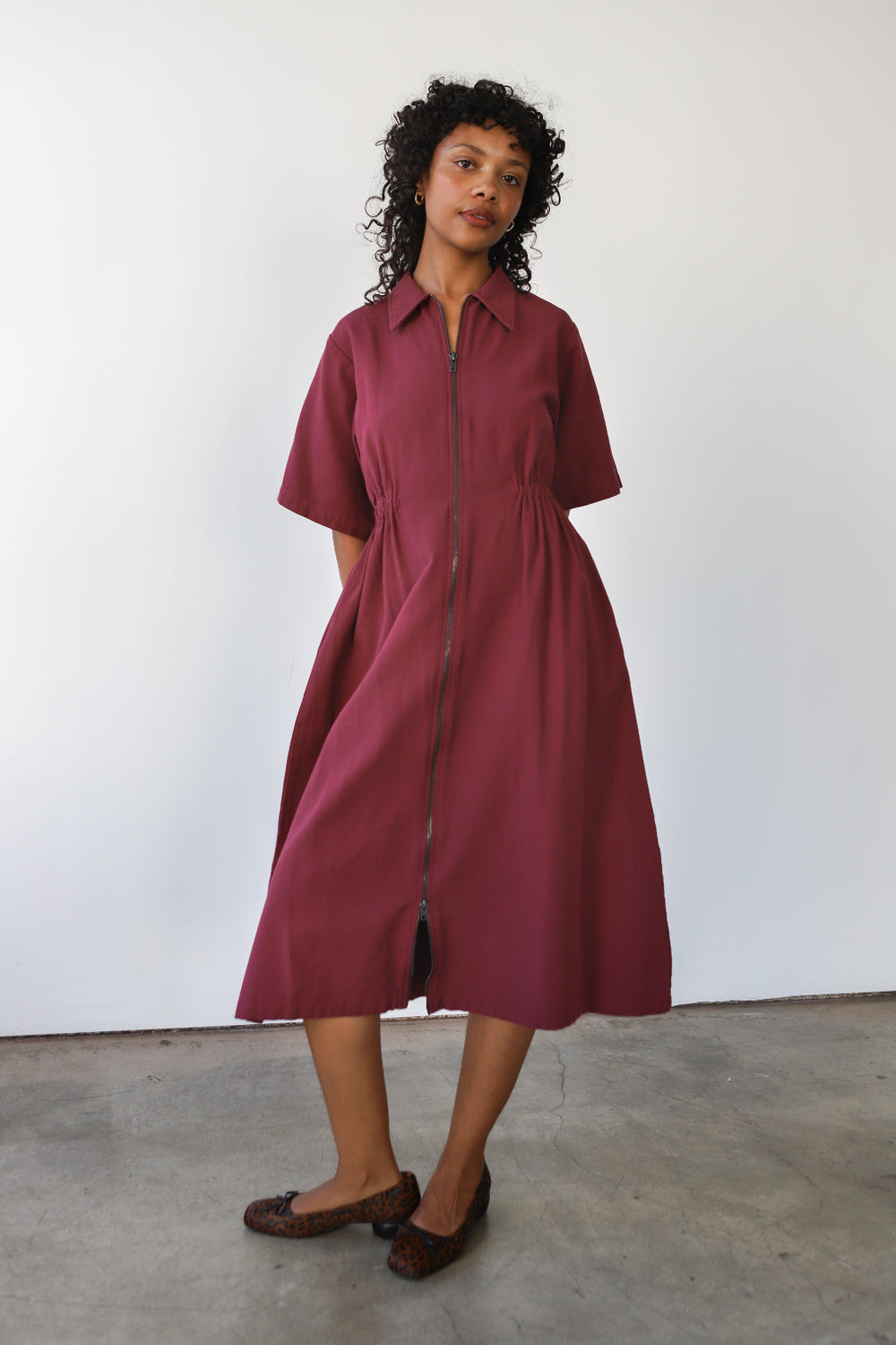Long Utility Dress, Bordeaux