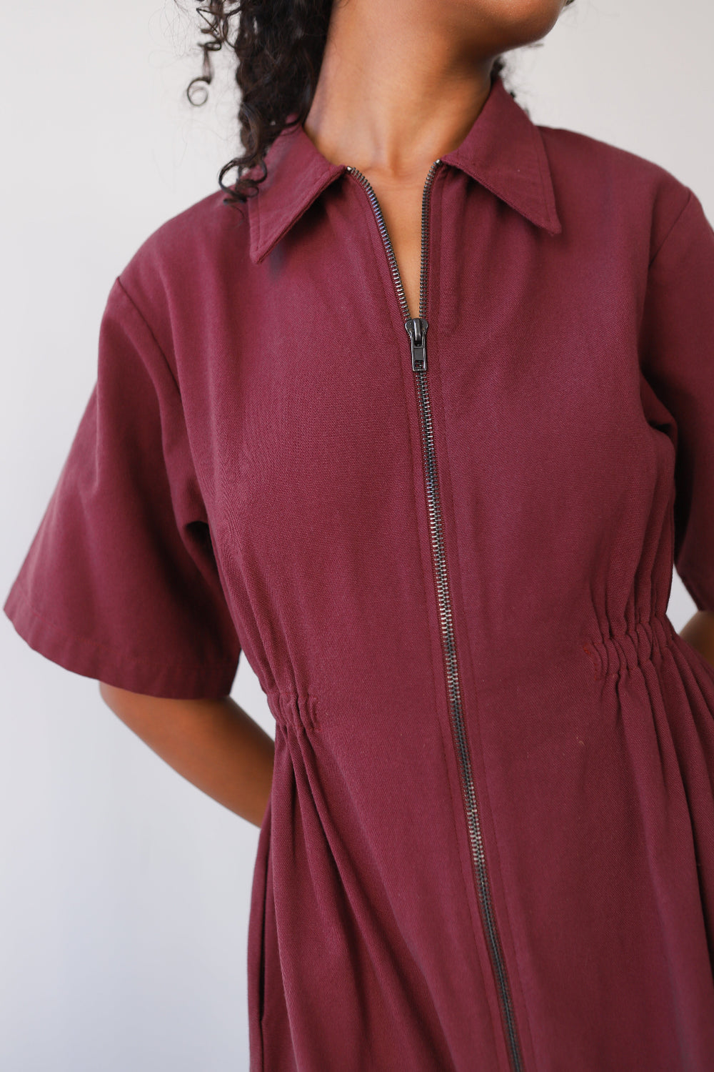 Long Utility Dress, Bordeaux