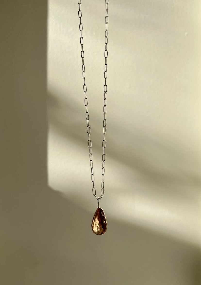 Small Mussel Pendant, Bronze