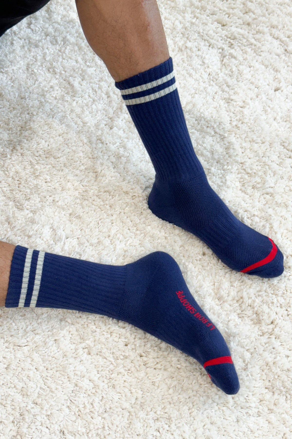 Extended Boyfriend Socks, Navy