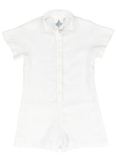 Stillwater Polo Romper, Washed White