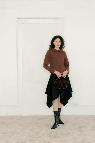 Kiku Croissant Bag, Eclipse Velvet