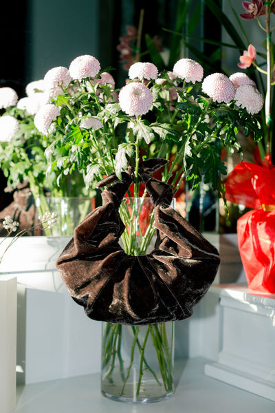 Kiku Croissant Bag, Eclipse Velvet