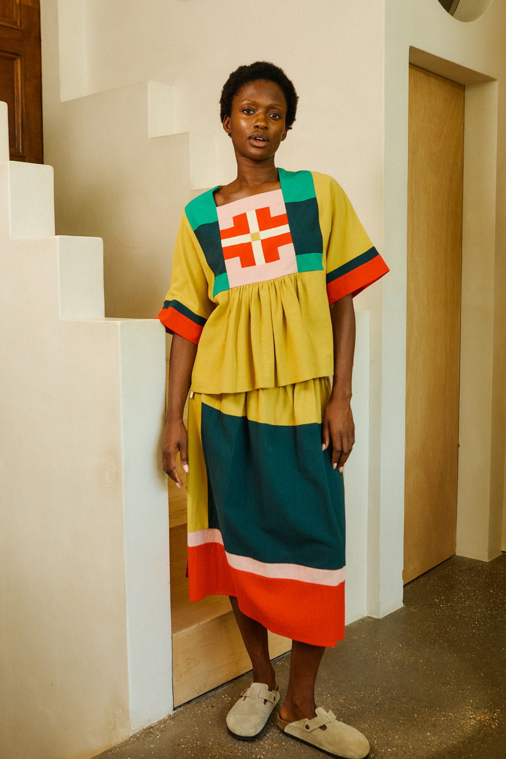 Vince Skirt, Mustard Multi